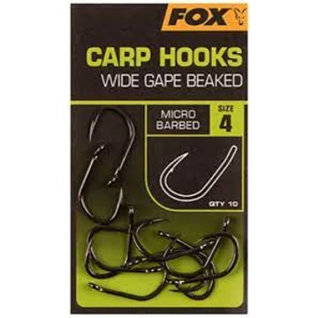 Fox Carp Hooks Wide Gape # 4 Black