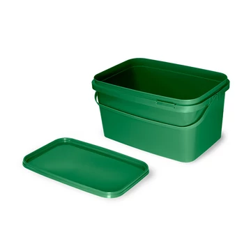 szögletes vödör fedéllel Delphin CLASSA / green 5L