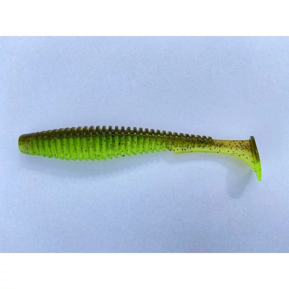 U-Shad 4" (8pcs.), #204 - Green Pumpkin/Chartreuse