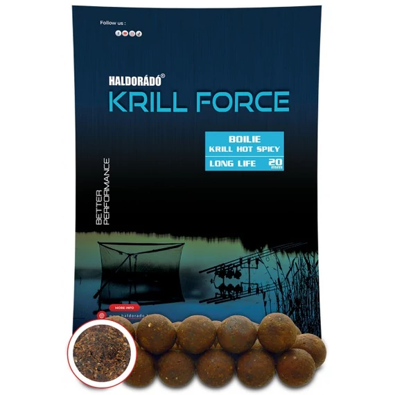 Haldorádó KRILL FORCE Boilie Long Life 20 mm - Krill Hot Spicy