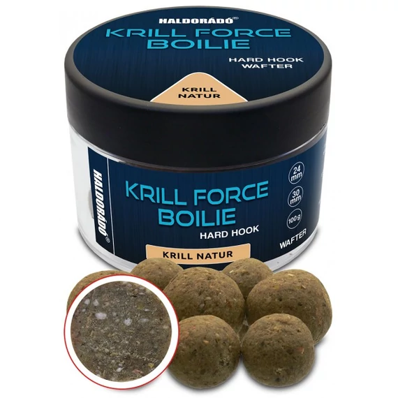 Haldorádó KRILL FORCE Boilie Hard Hook Wafter 24, 30 mm - Krill Natur