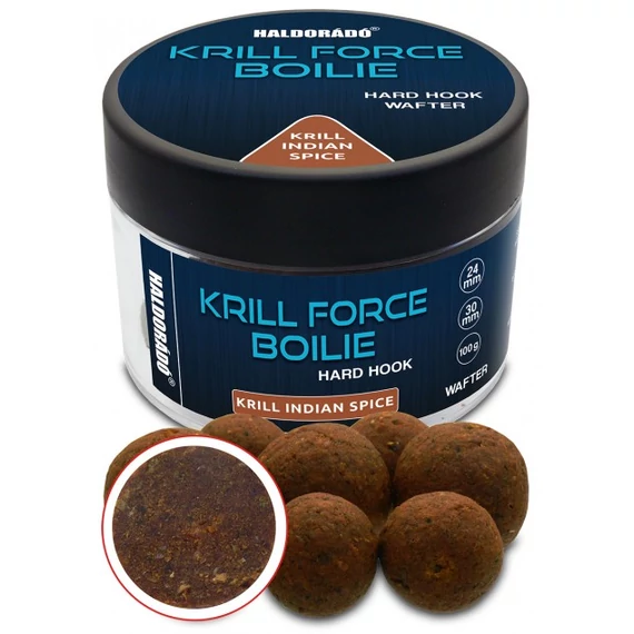 Haldorádó KRILL FORCE Boilie Hard Hook Wafter 24, 30 mm - Krill Indian Spice