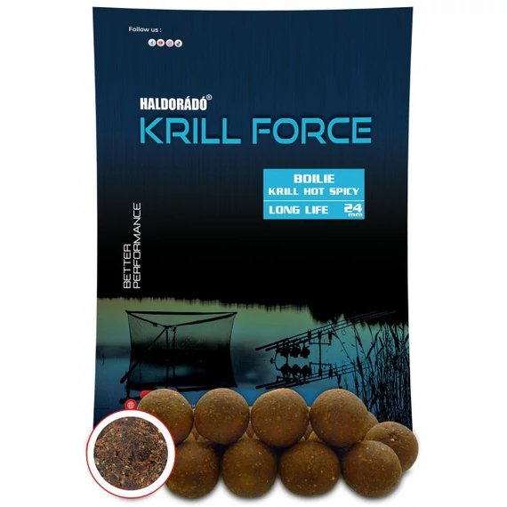 Haldorádó KRILL FORCE Boilie Long Life 24 mm - Krill Hot Spicy