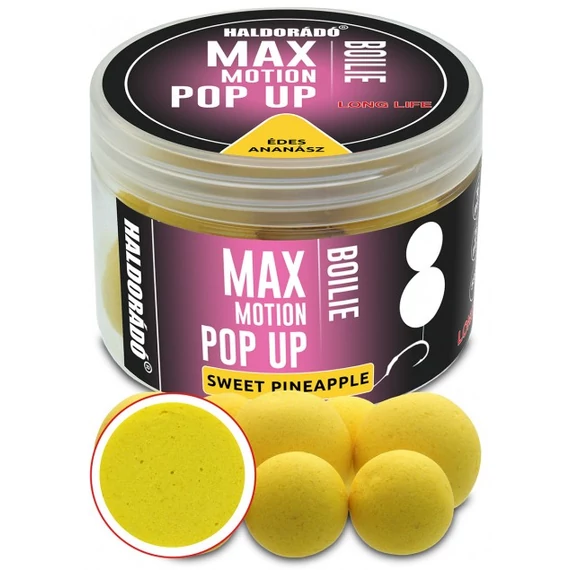 HALDORÁDÓ MAX MOTION Boilie Pop Up 16, 20 mm - Édes Ananász