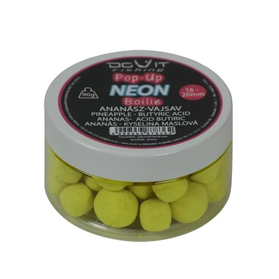 Pop-Up Neon Boilie 16-20mm - Ananász-vajsav