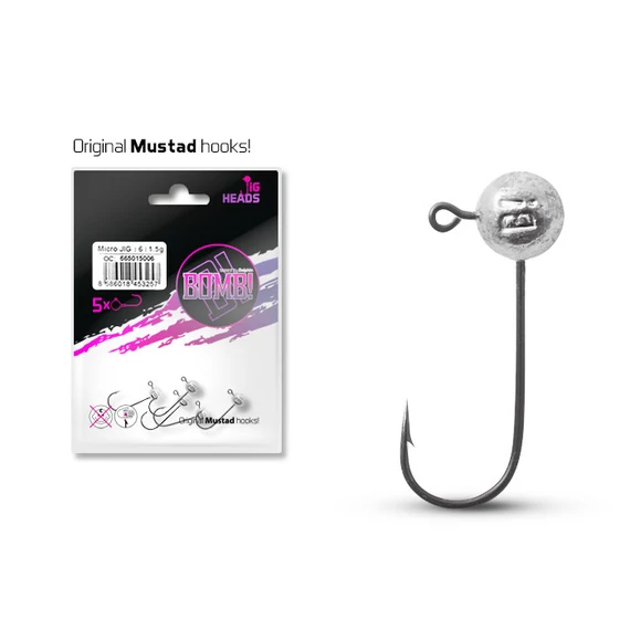 Micro jig fej Delphin BOMB! / 5db 10g-4/0