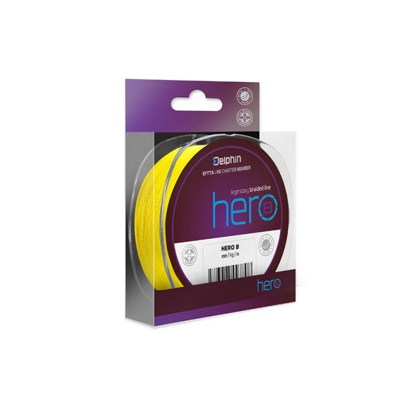 Delphin HERO 8 / fluo sárga 0,30mm 21,4kg 15m